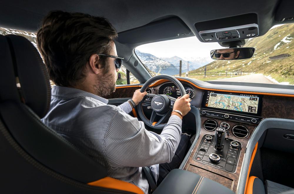 Neil Winn test driving Bentley Continental GT
