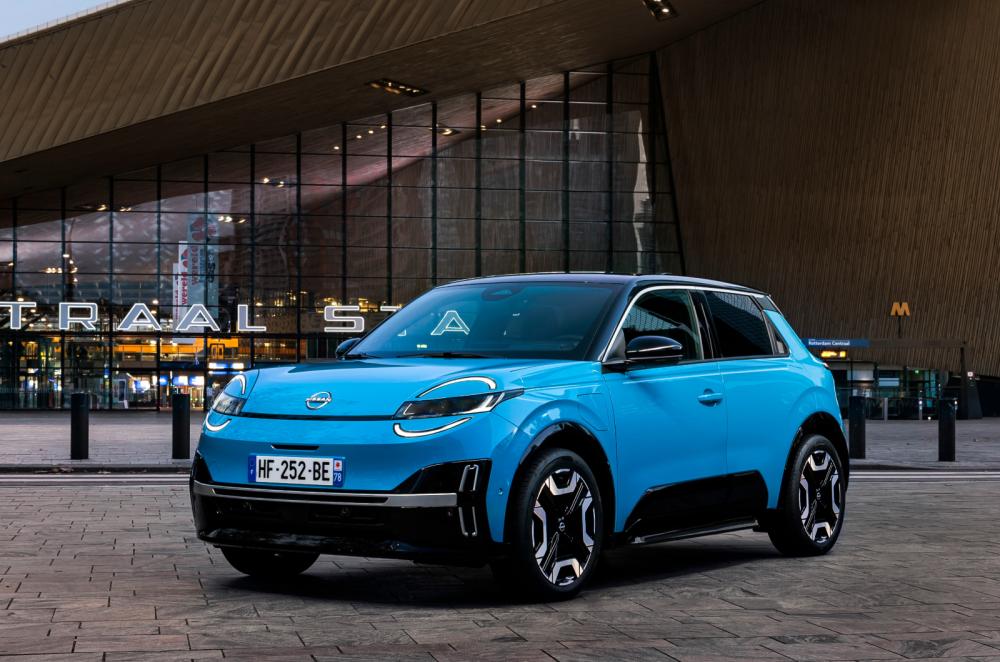 Blue Nissan Micra front quarter left