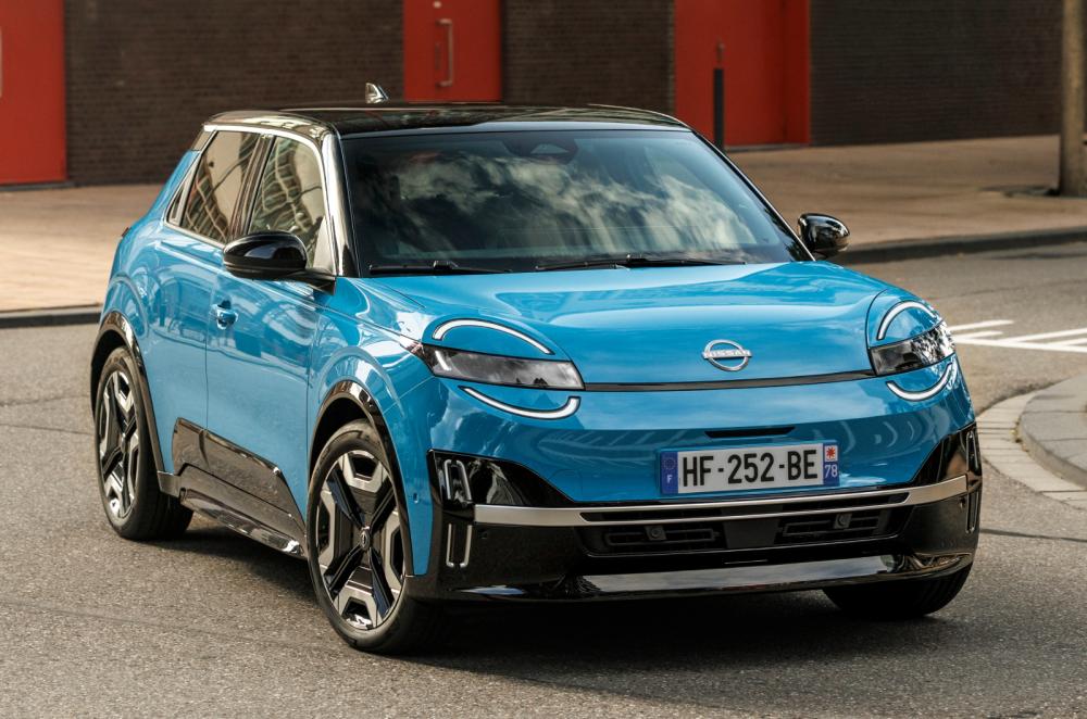 Blue Nissan Micra static front quarter