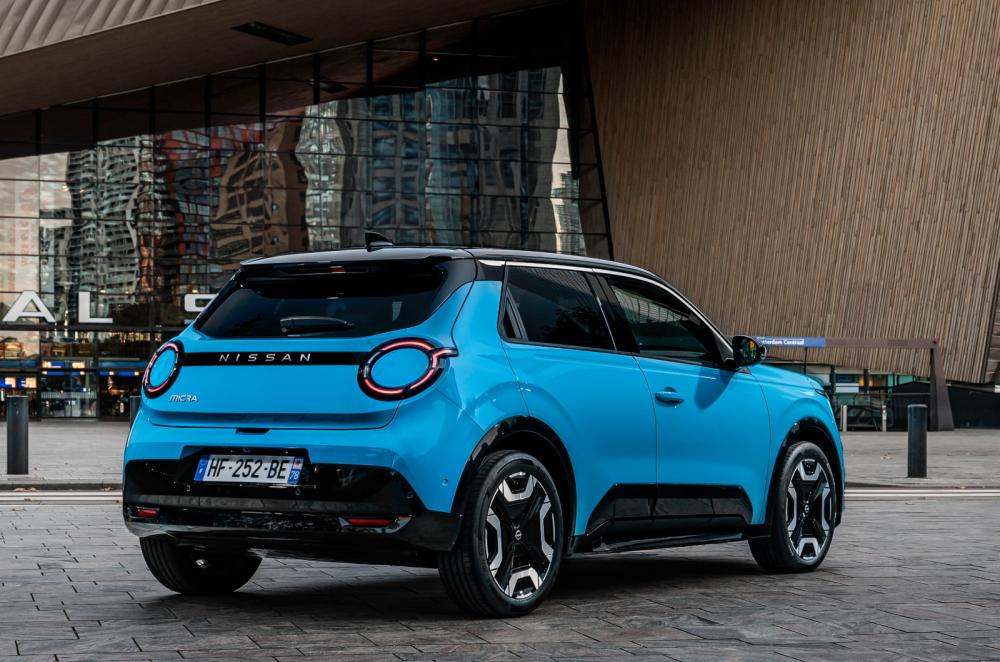 Blue Nissan Micra static rear quarter