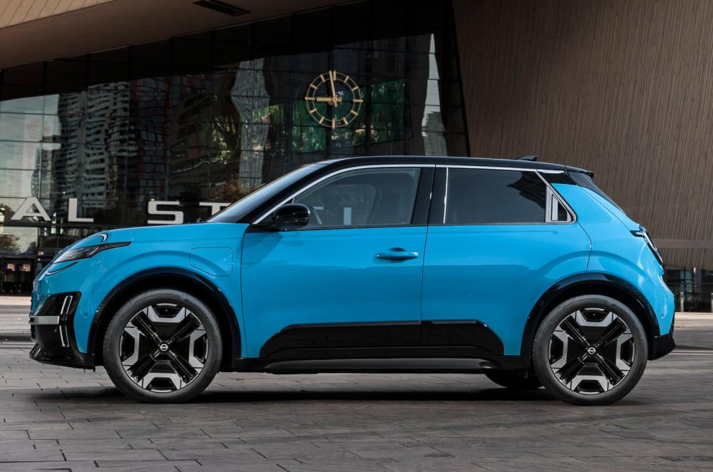 Blue Nissan Micra side profile