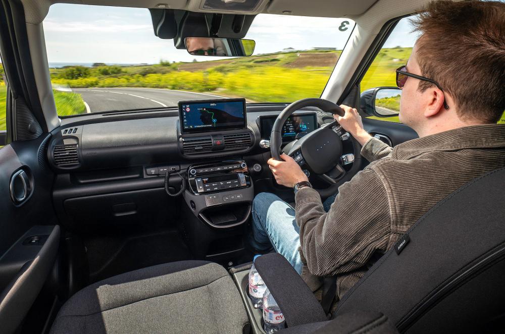 Oliver Young test driving Hyundai Inster