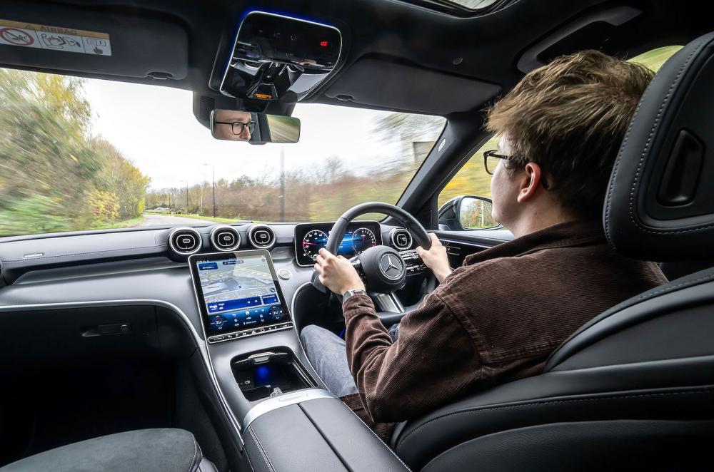 Oliver Young test driving Mercedes C-Class Estate