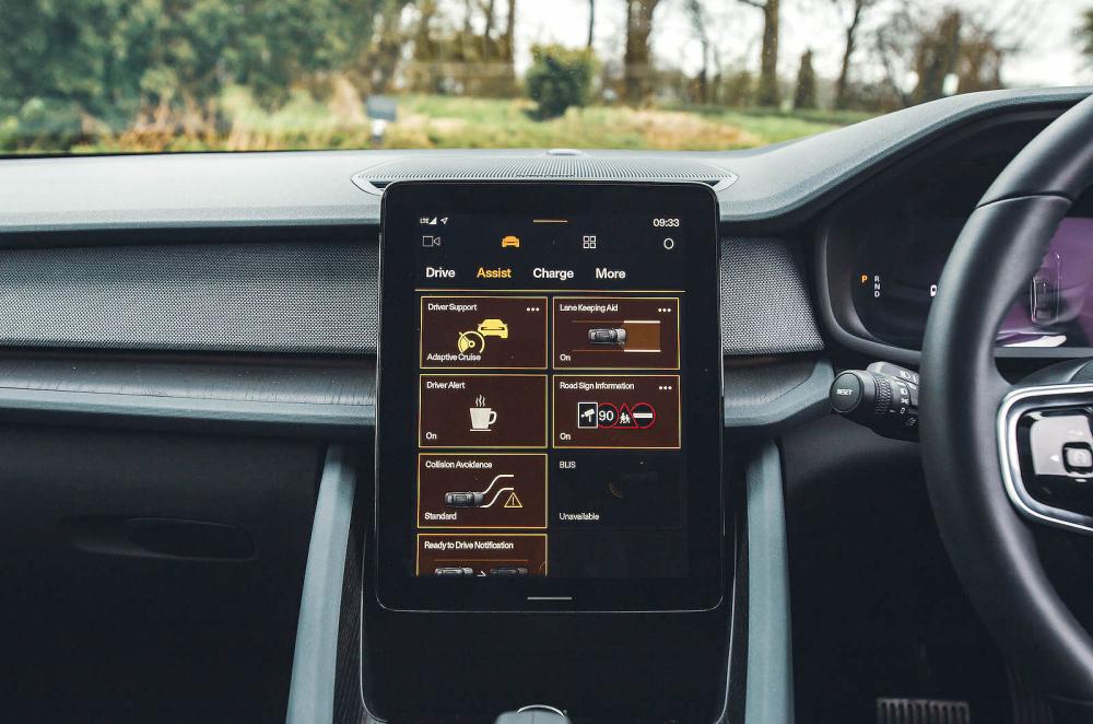 Polestar 2 infotainment touchscreen