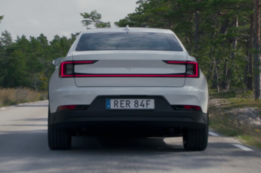 Polestar 2 driving rear