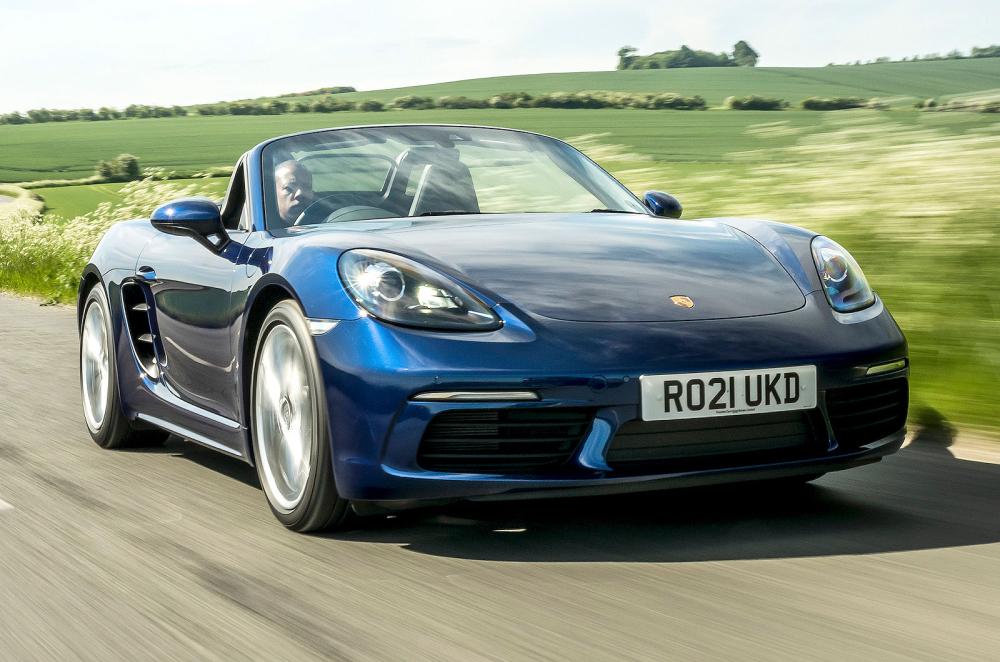 Porsche 718 Boxster front right driving