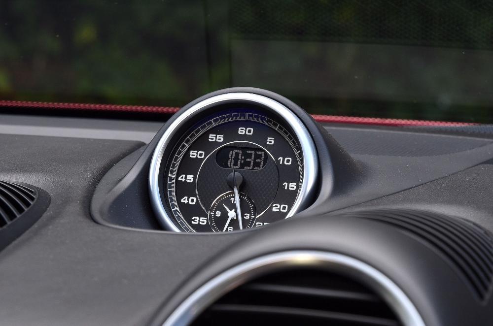 Porsche 718 Cayman dashboard stopwatch