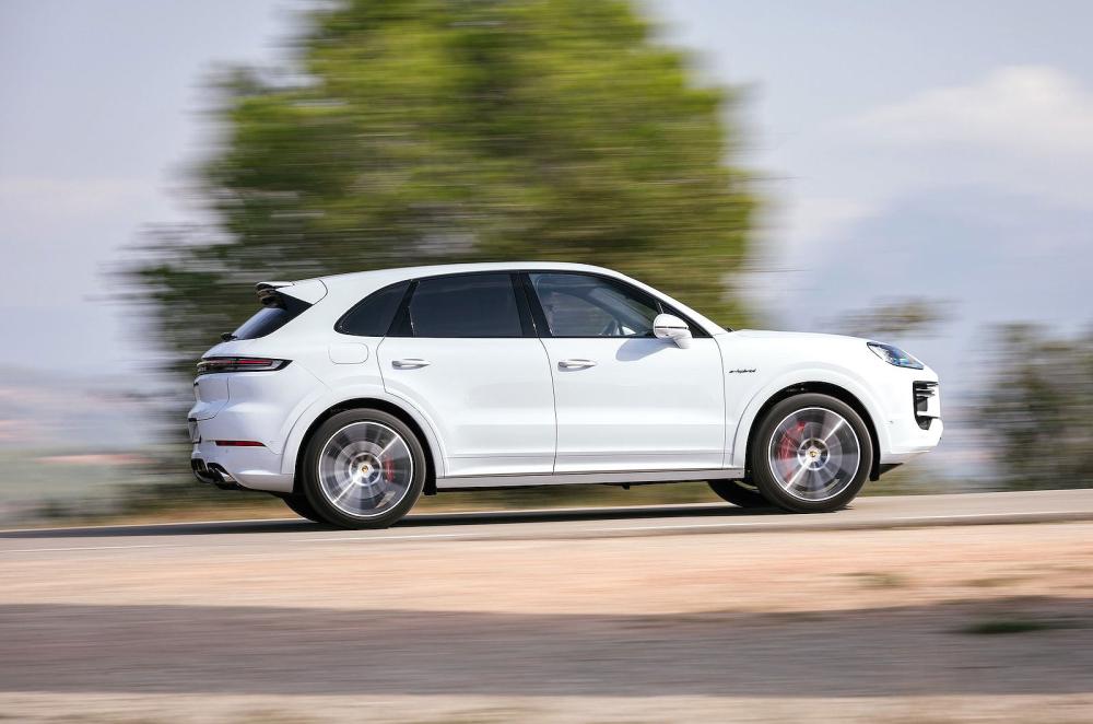 White Porsche Cayenne right driving