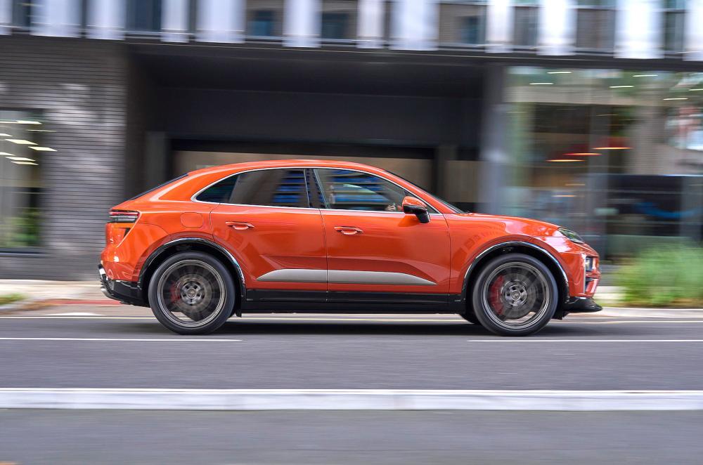 Porsche Macan Turbo Electric right driving
