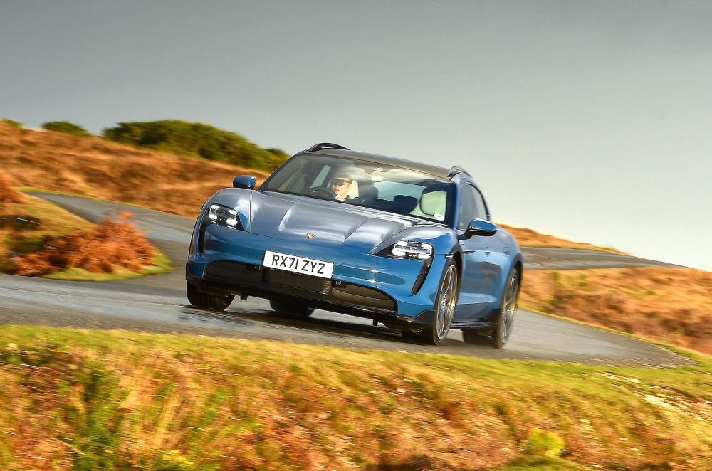 Porsche Taycan Cross Turismo front cornering