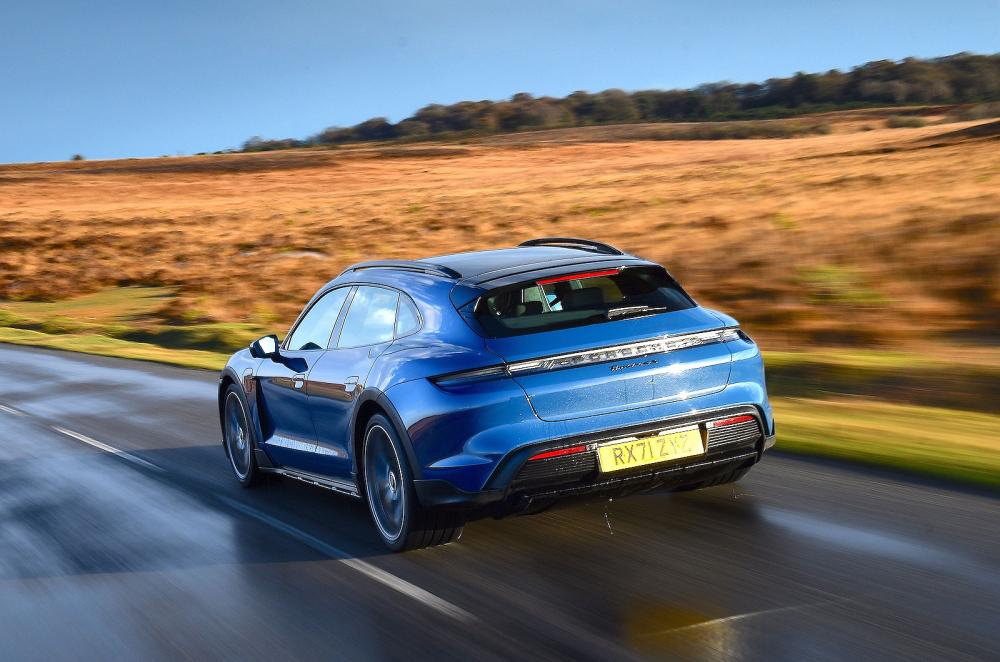 Porsche Taycan Cross Turismo rear left tracking