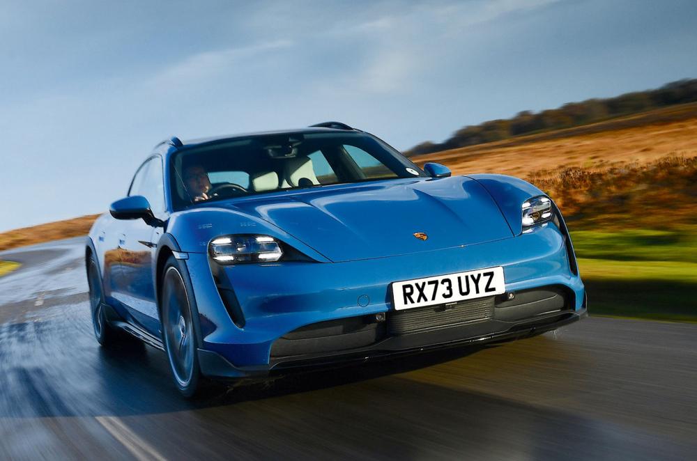 Porsche Taycan Cross Turismo side driving