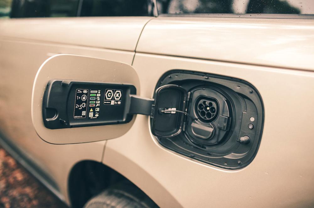 Range Rover PHEV charging socket