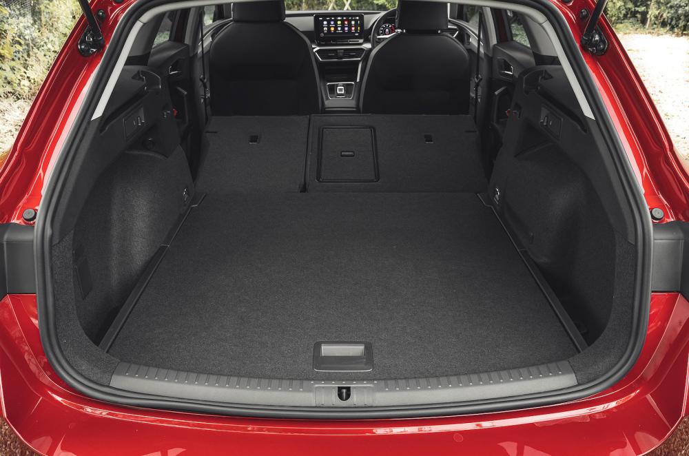 Seat Leon Estate boot open with seats down