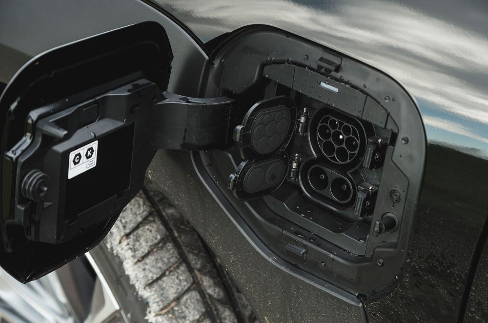 Subaru Solterra charging socket detail