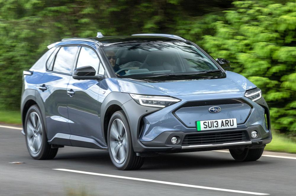 Subaru Solterra front right driving