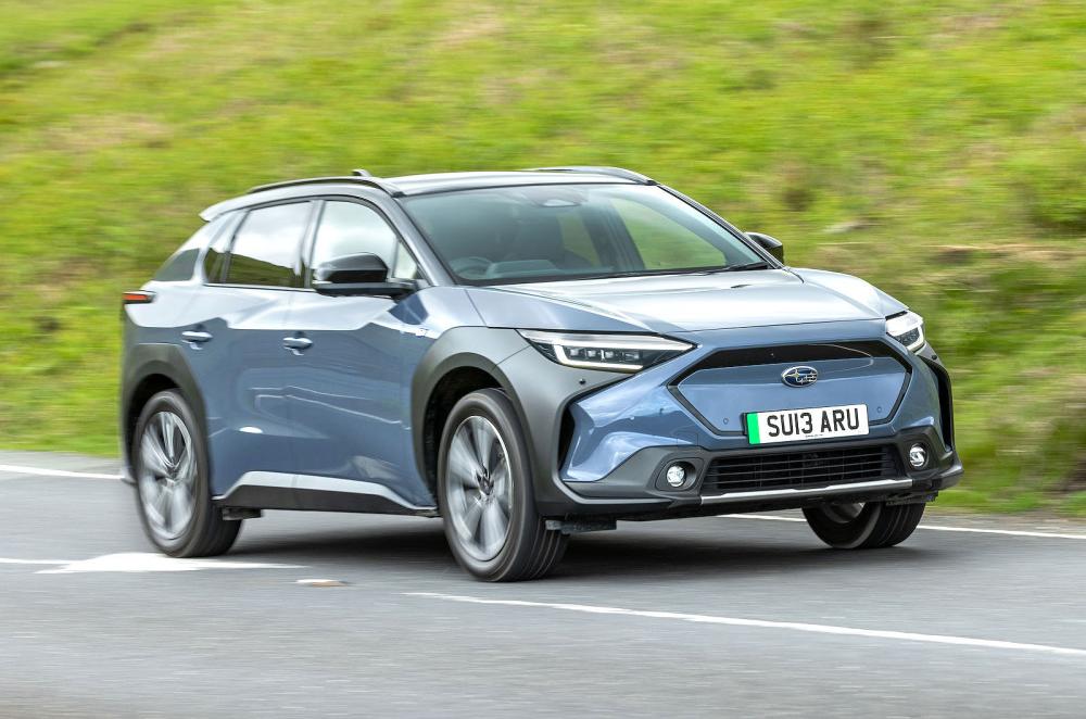 Subaru Solterra front right driving