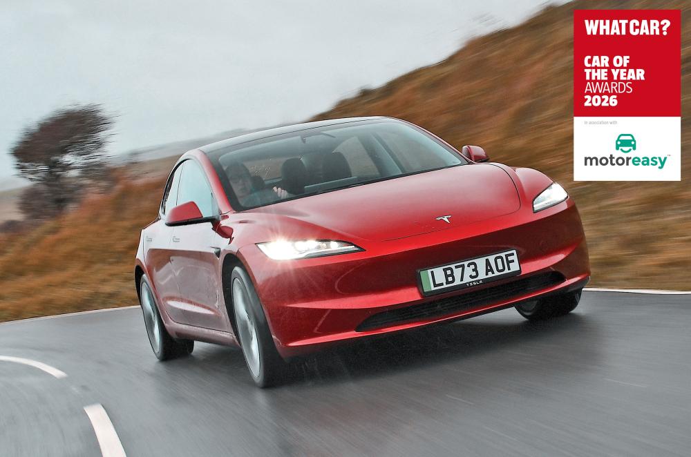 Tesla Model 3 driving