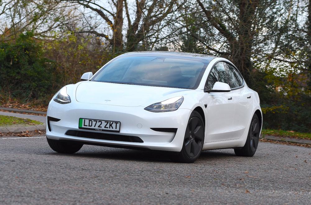 Tesla Model 3 front cornering