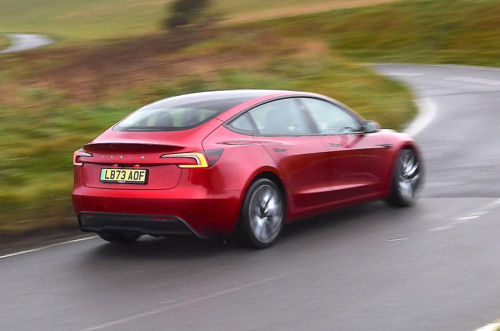 Tesla Model 3 rear cornering