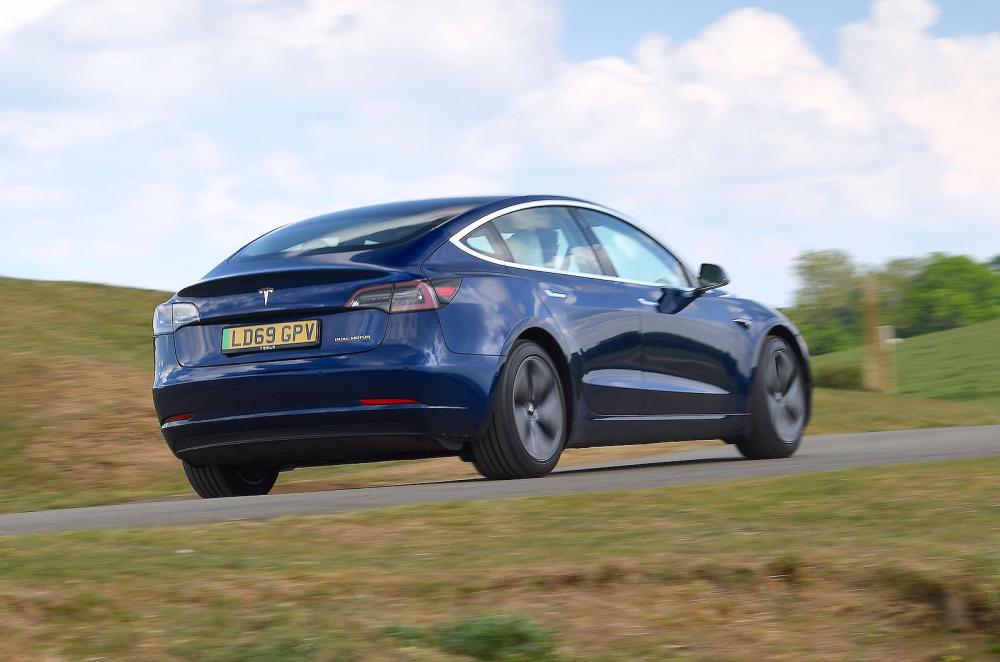 Tesla Model 3 rear right driving