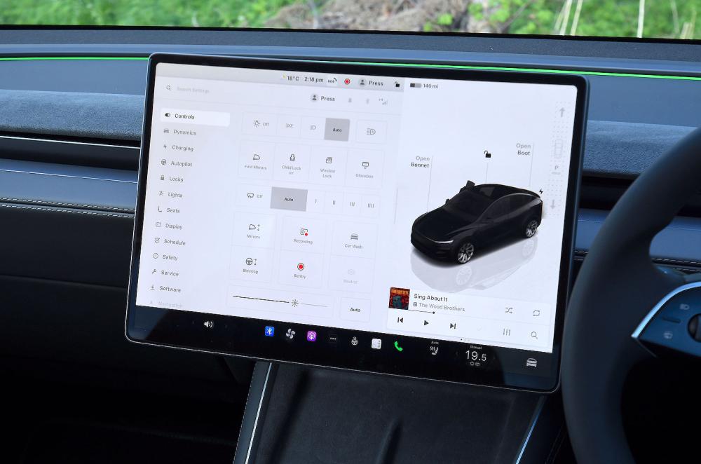 Tesla Model Y infotainment touchscreen