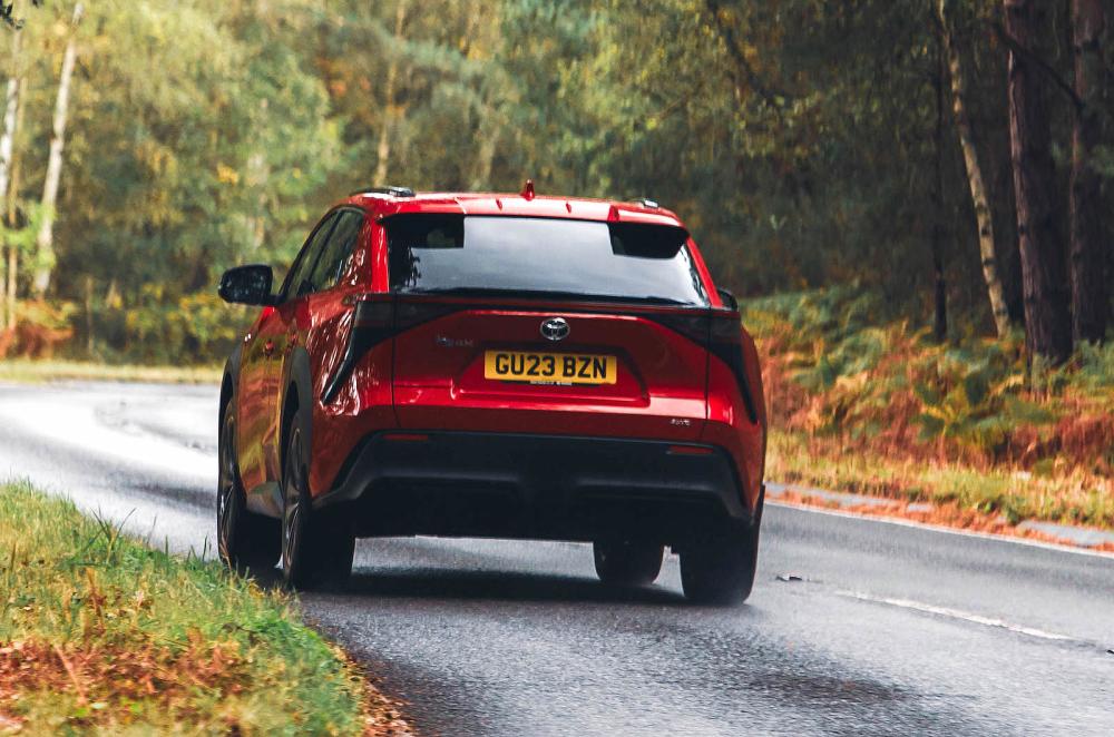 Toyota bZ4X rear cornering