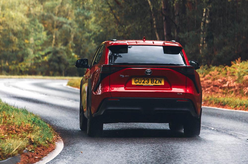 Toyota bZ4X rear cornering