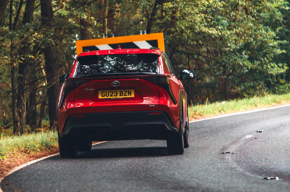 Toyota bZ4X rear cornering