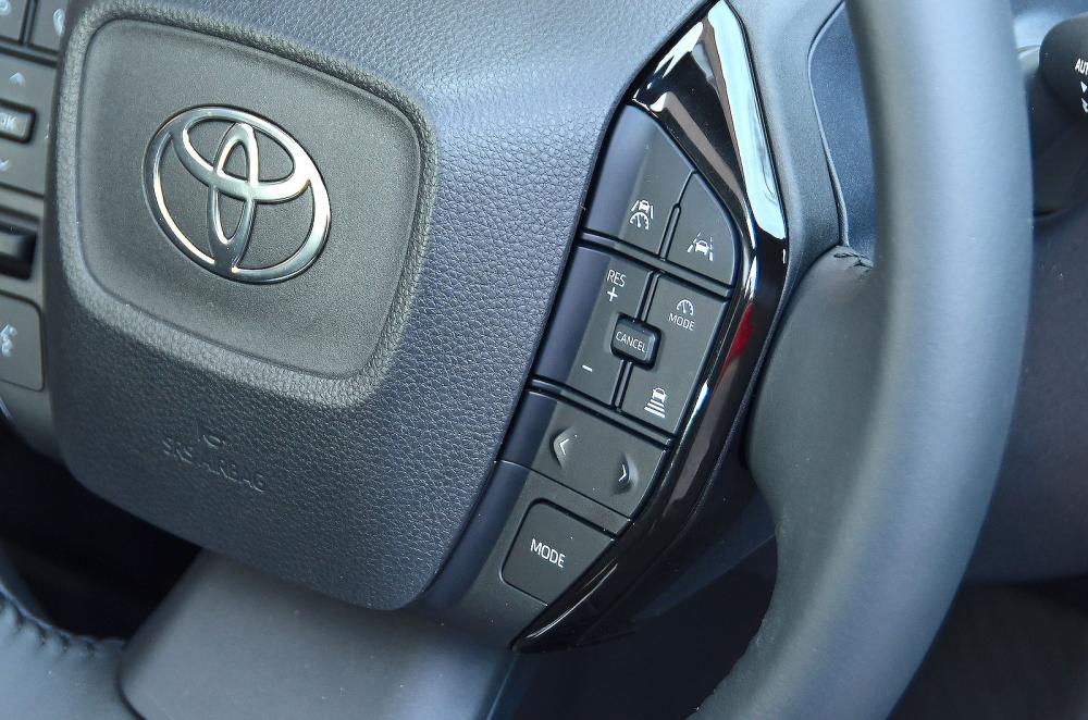 Toyota bZ4X steering wheel detail