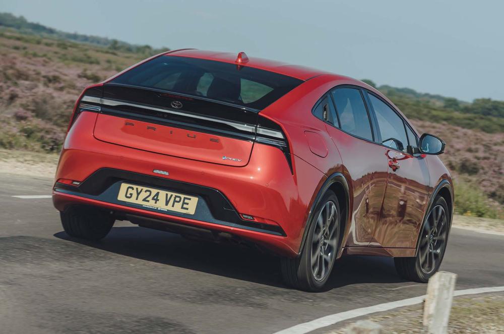 Toyota Prius rear right cornering red