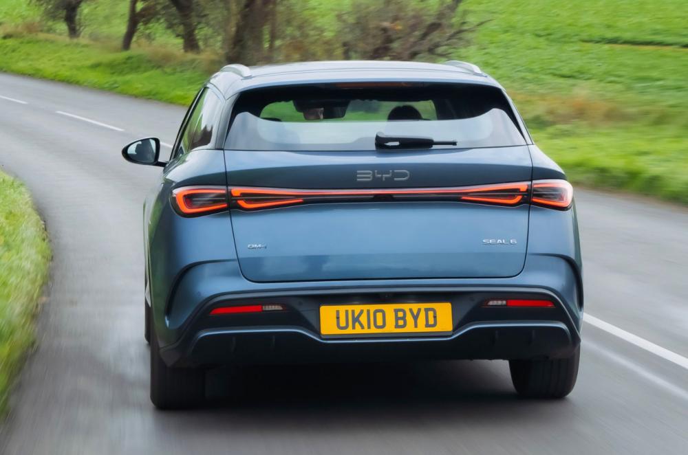 Blue BYD Seal 6 Touring driving rear