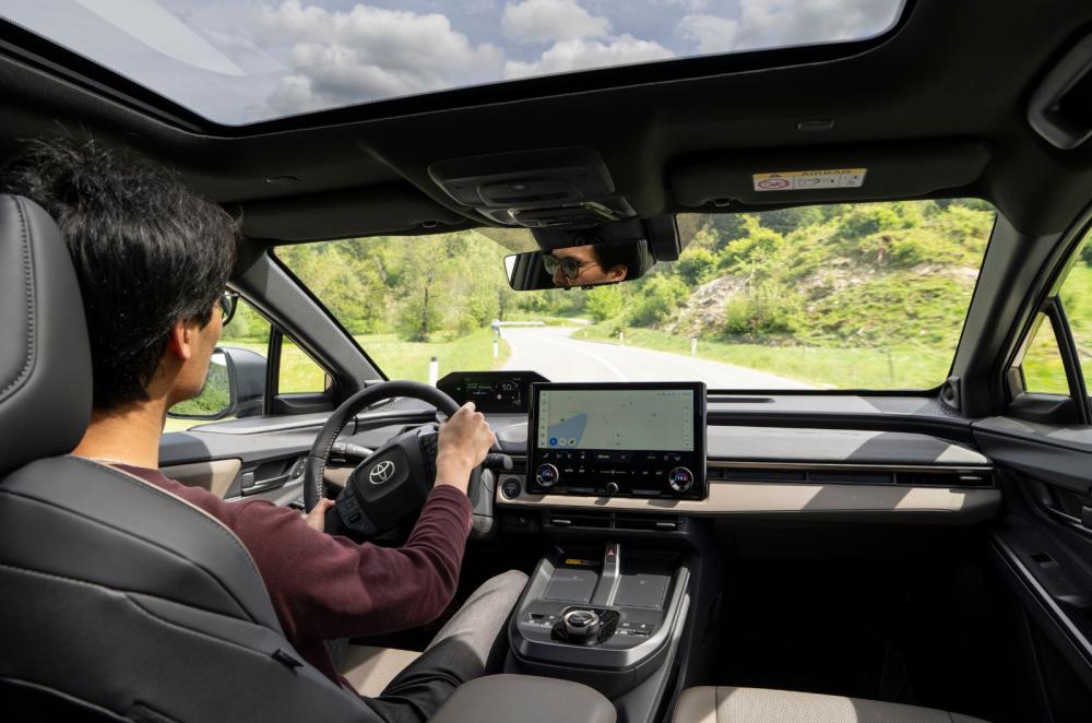 Toyota bZ4X Touring interior driving shot
