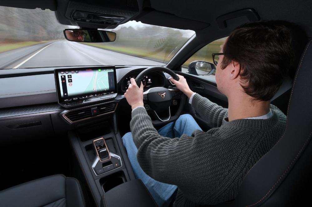 Cupra Leon interior driving George Hill
