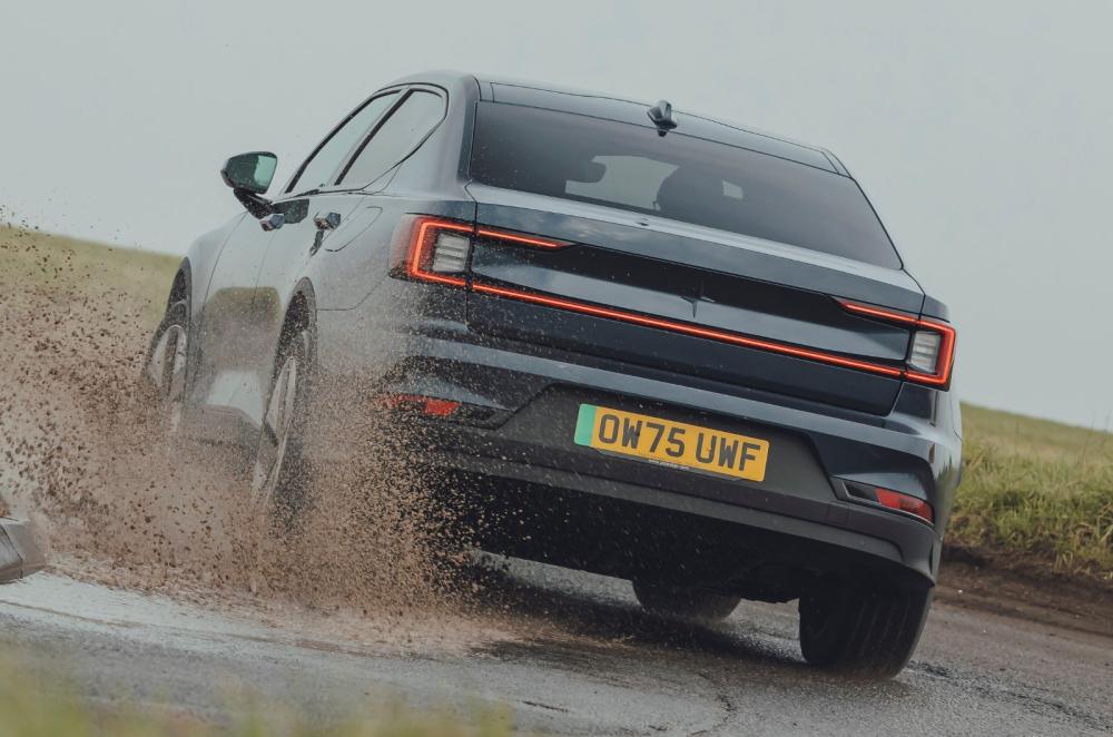 Polestar 2 rear quarter driving