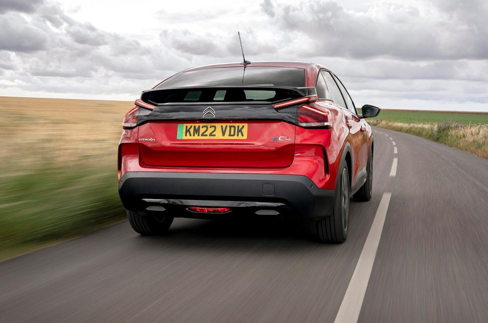 Used Citroën e-C4 2020-present rear driving red