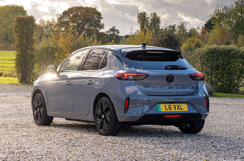 Grey Vauxhall Corsa Electric rear left static