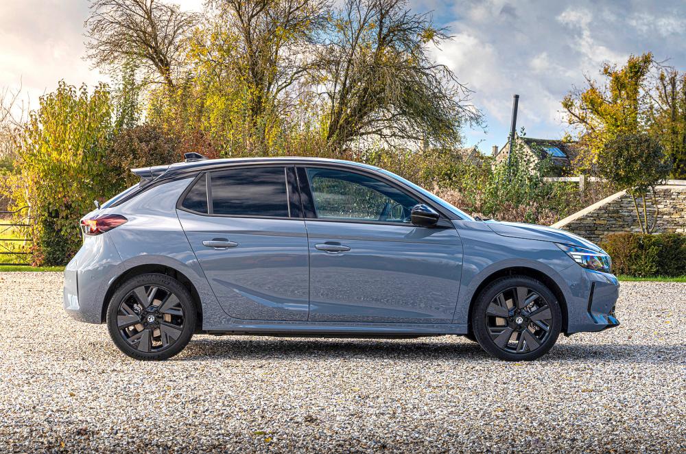Grey Vauxhall Corsa Electric right static