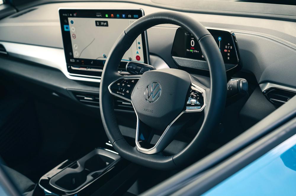 Volkswagen ID 5 steering wheel and screens
