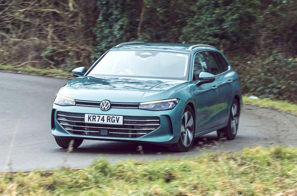 VW Passat front cornering