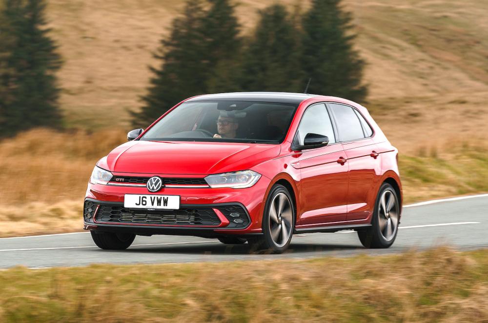 Red VW Polo GTI front left driving