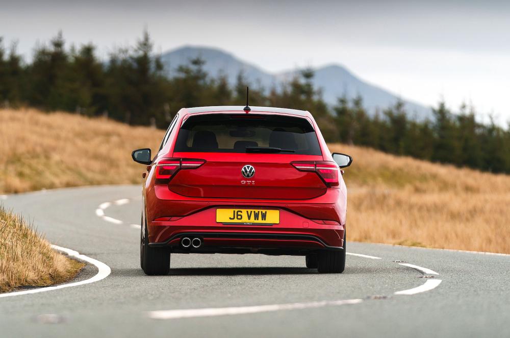 Red VW Polo GTI rear cornering