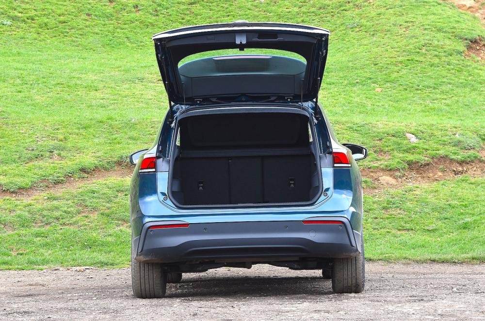 Blue VW Tiguan rear static boot open