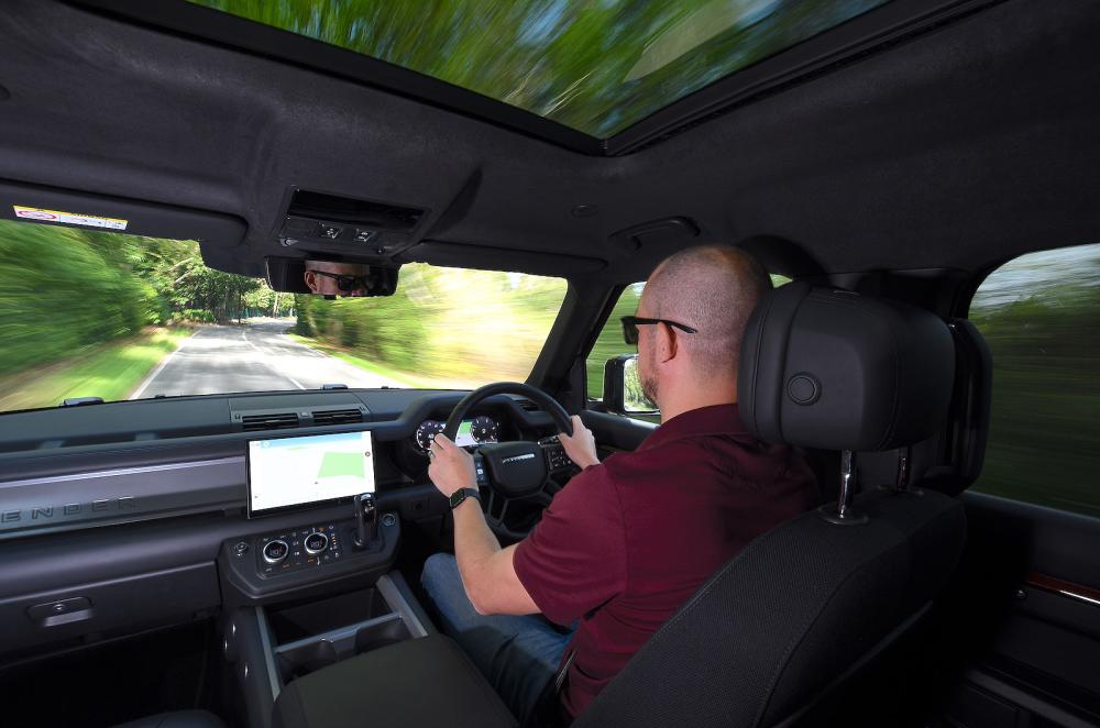 Will Nightingale test driving Land Rover Defender
