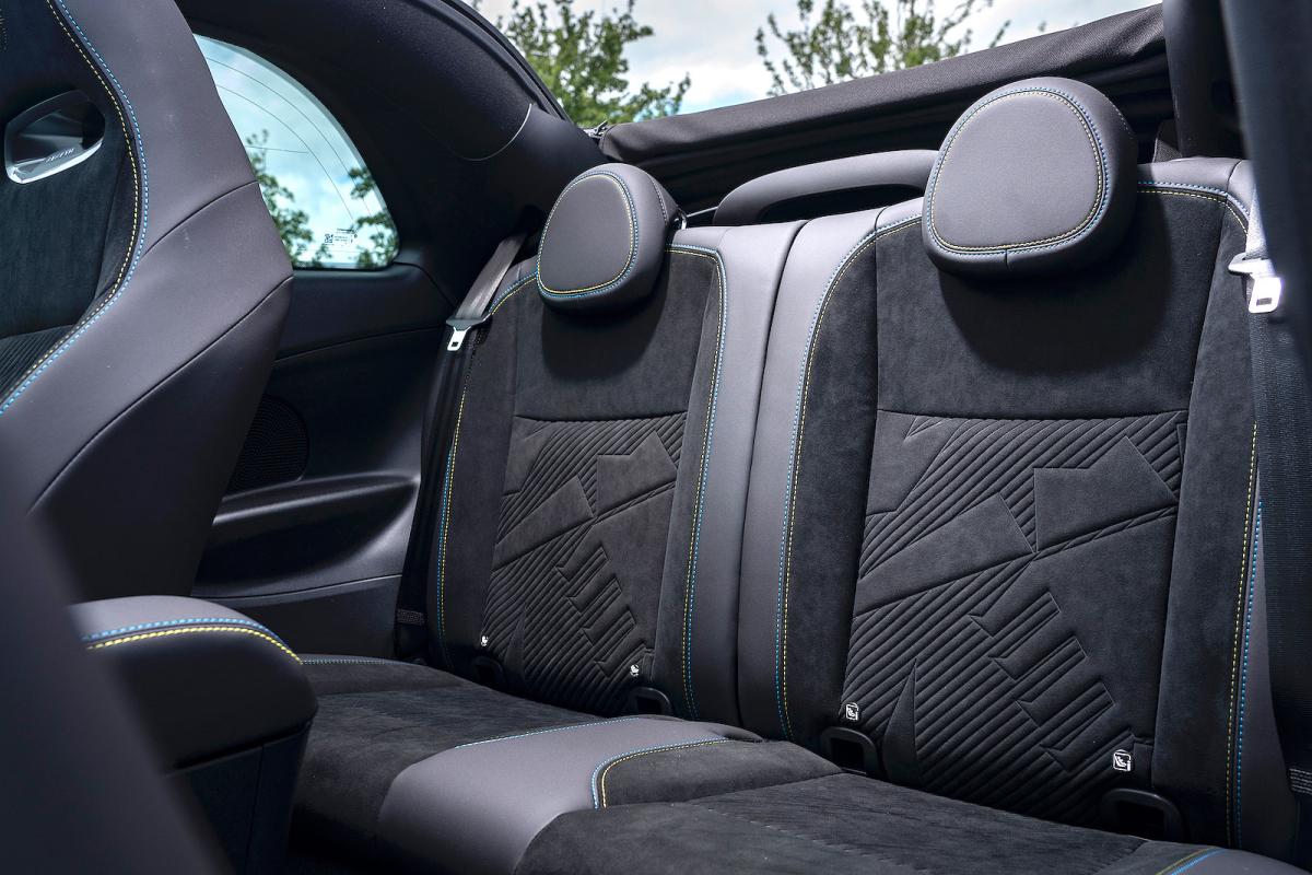 Abarth 500e Convertible interior back seats