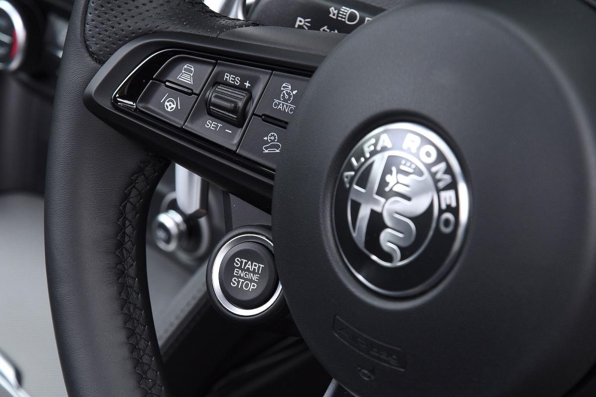Alfa Romeo Stelvio steering wheel detail