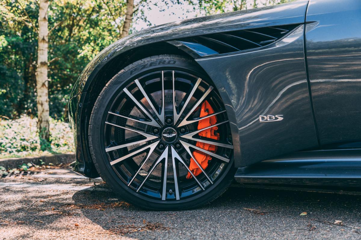Aston Martin DBS Volante 2019 left front wheel detail