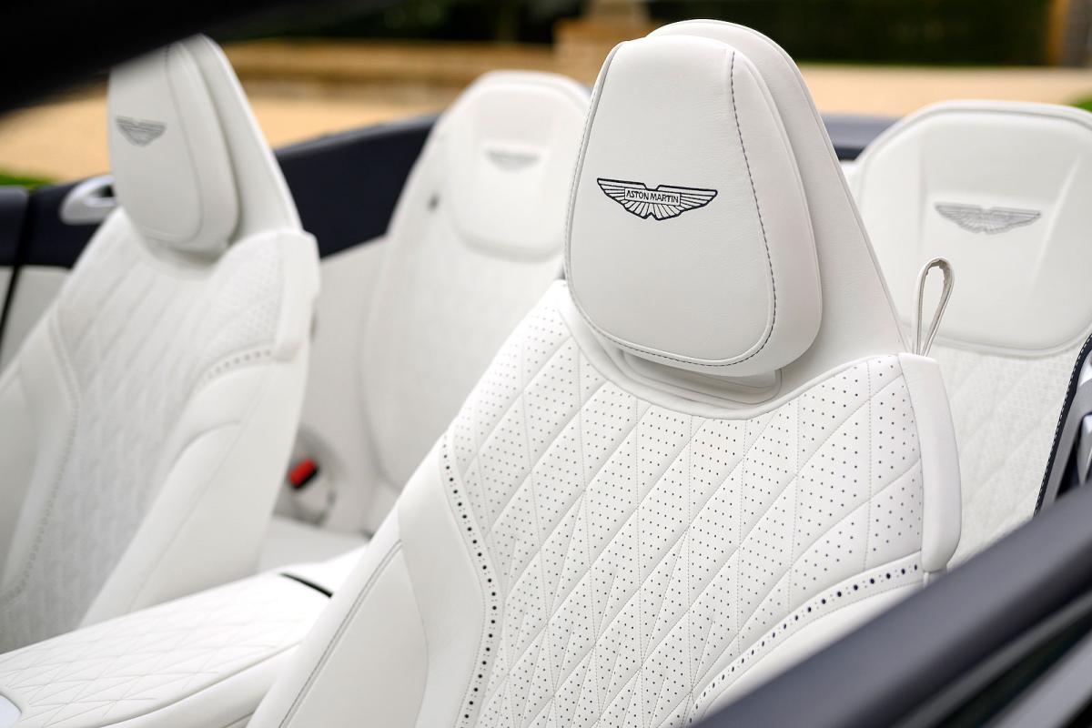 Aston Martin DB12 Volante seats detail