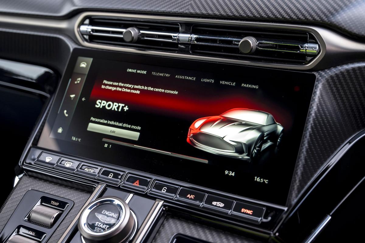 Aston Martin Vantage infotainment touchscreen