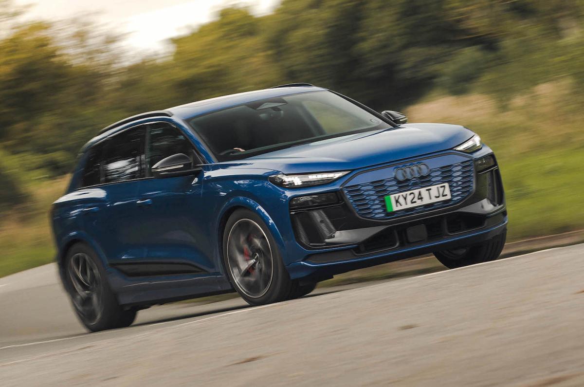 Audi Q6 e-tron front right driving